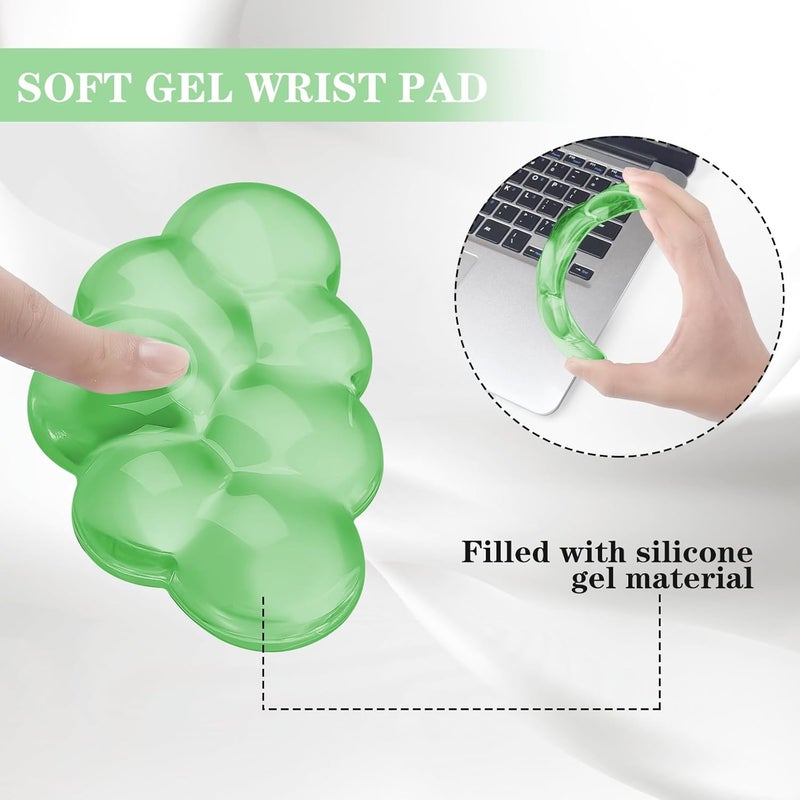 KEPUTAIER Gel Cloud Mouse Wrist Rest, Cute Wrist Support and Arm Support for Mouse Rest Typing Pain Relief，Suitable for Office/Computer/Laptop/Gaming (Transparent Green) - Image 3